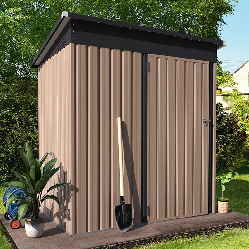 5 Ft. W X 3 Ft. D Metal Lean-To Garden Shed