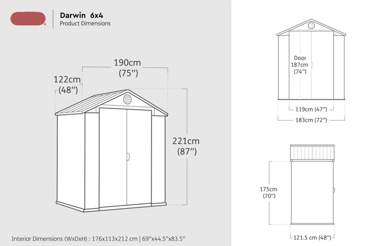 6 Ft. W X 4 Ft. D Double Door Apex Outdoor Garden Shed