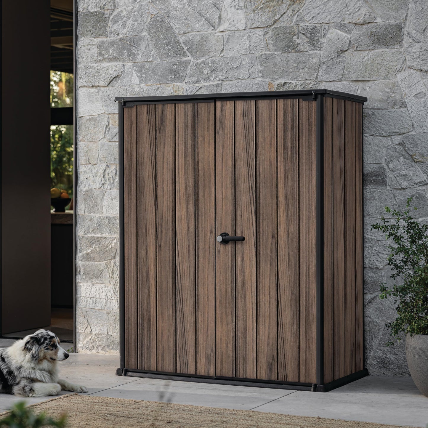 1400L Outdoor Storage Cabinet with Shelves & Weatherproof Vertical Design